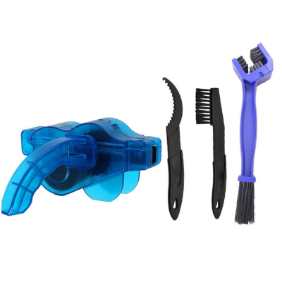 4 pcs/set Outdoor Bicycle Clean Brush Kit Portable Mountain Bike Chain Washer Cleaner Tool